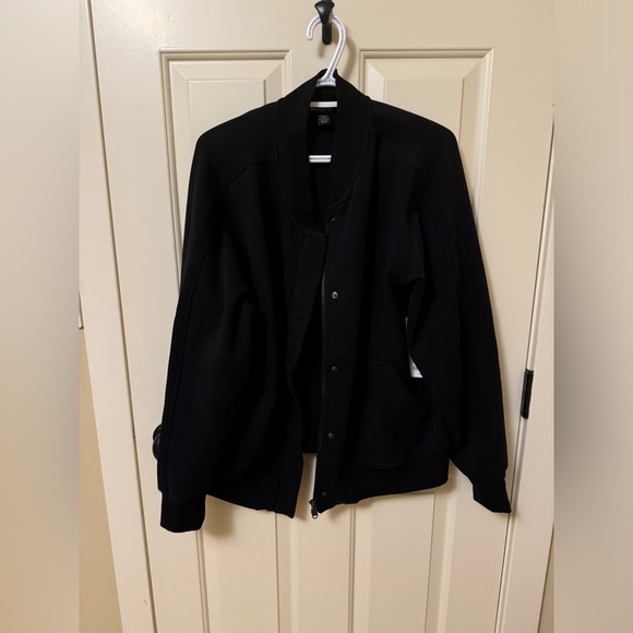 Black Bomber Jacket Athleta XL - Picture 2 of 4